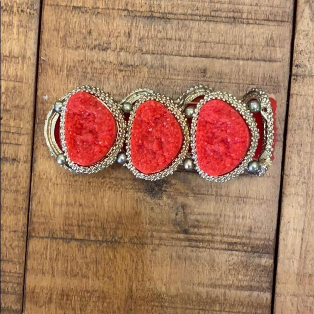 Gold and coral bracelet